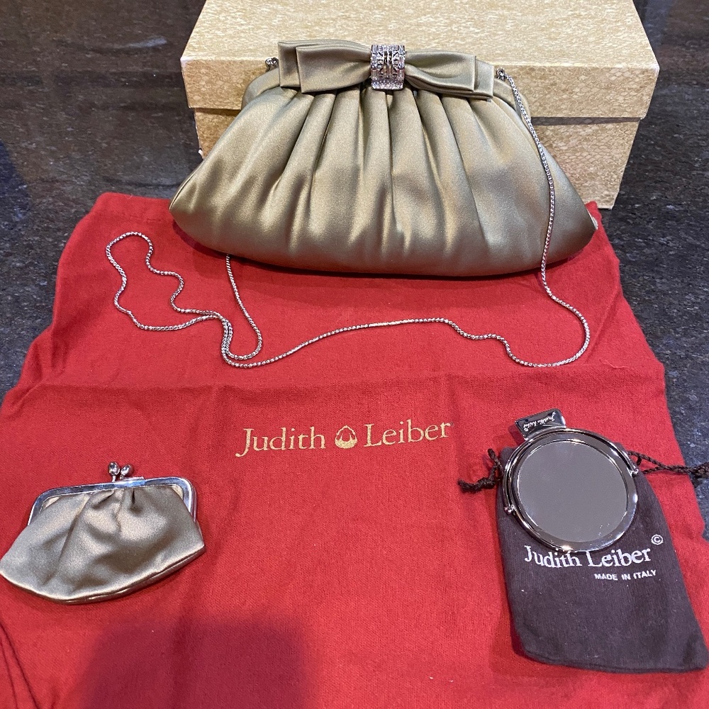 Judith Leiber clutch with change purse and small mirror